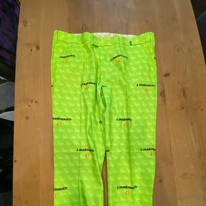 Loudmouth golf pants, like new, neon green